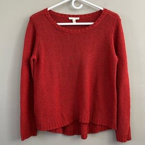 Eileen Fisher Knit Sweater -Red‎ Orange Pullover Crew - Size medium